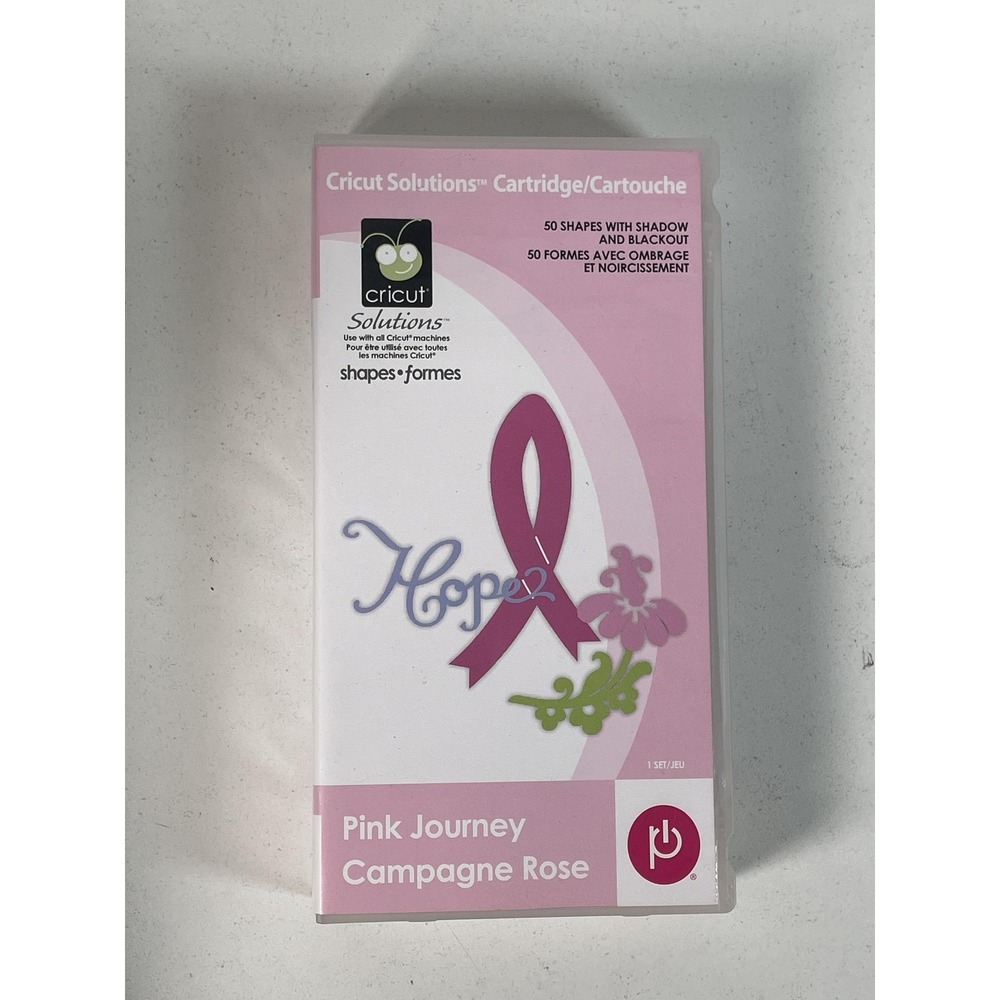 Cricut Pink Journey Solutions Cartridge Breast Cancer Ribbon Shapes Scrapbook